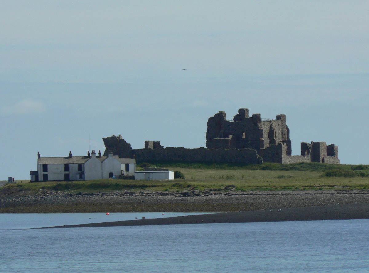 Smokey sunset at low tide